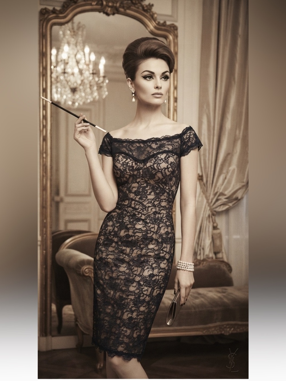 Dina Bar-el navy lace dress. New!